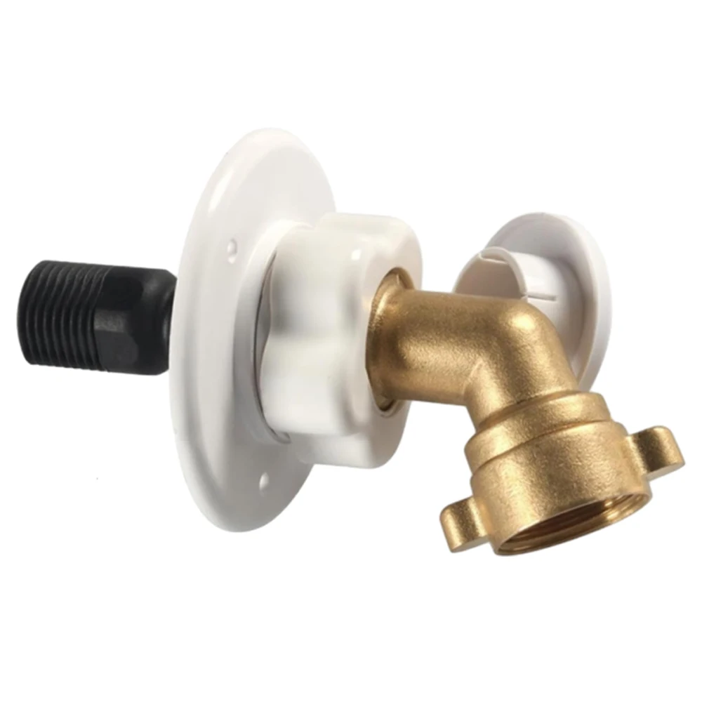 Water Fill Inlet Kit with 45° 90° 3/4 Brass Connector and Gasket Seal Fit for Camper, Motorhome, Trailer, Marine Applications.
