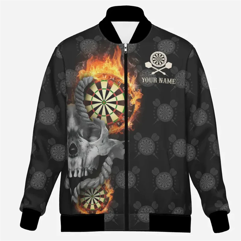 Fashion Darts 3D Printed Jackets Custom Name Team Name Personalization Bomber Jacket Trend Casual Oversized Sweatshirts Coat