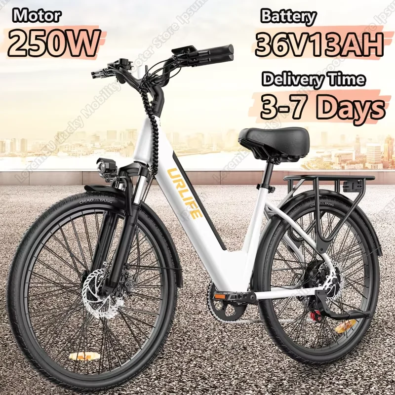 

URLIFE-E26 Electric Bike 250W Motor 36V13AH Removable Lithium Battery Adult City Electric Bike 26-inch Tire Outdoor Riding Ebike