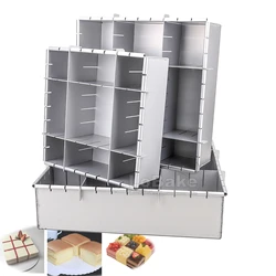 8 10 12 Inches Adjustable Seperating Design Square Cube Aluminum Cake Mold Removable Bread Tin Mousse Cheese Pan DIY Bakeware