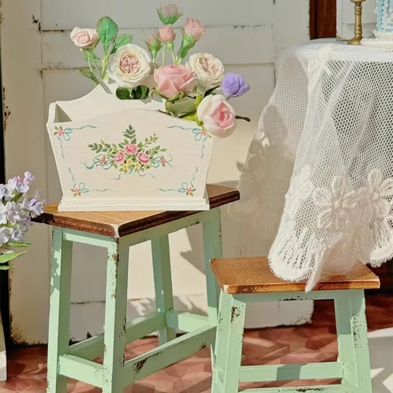 1/6 1/12 Retro Stool Flower Storage Frame Dollhouse Model Furniture Accessories Bjd Ob11 Gsc Blyth Soldier Lol Garden Scene Prop