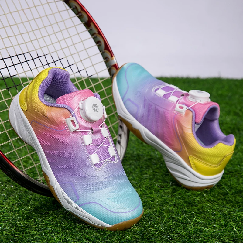 Professional Children Badminton Shoes Colorful Kids Athletic Ping Pong Shoes Training Boy Girl Volleyball Tennis Sneakers 1130