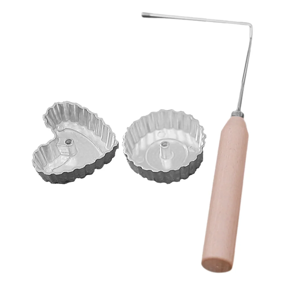 

1Set Aluminium Alloy Frying Spoon with Wooden Handle for Snack Food Cooking Essential Home Kitchen Accessory