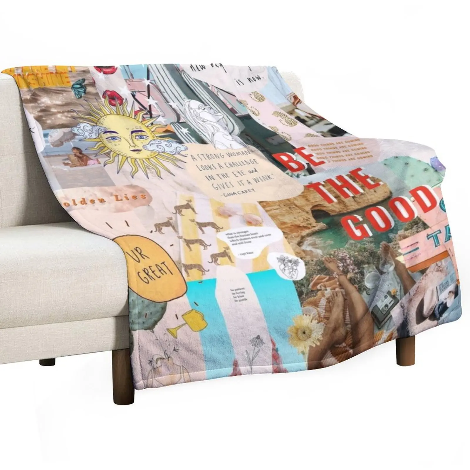 

SUMMER COLLAGE Throw Blanket manga Weighted valentine gift ideas Blankets