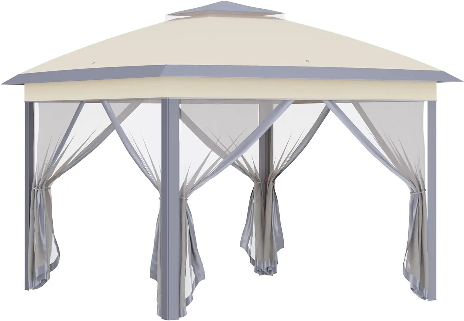 11' x 11' Pop Up Canopy Tent w/ Netting and Carry Bag, Instant Gazebo Sun Shelter, Tents for Parties w/ 121 Square Feet of Shade