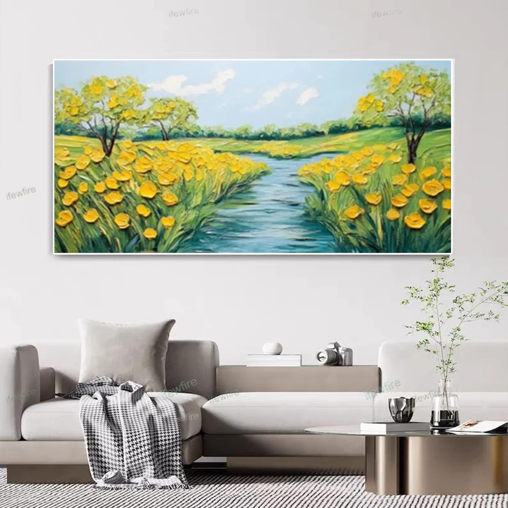

100% Handmade Abstract Oil Painting Canvas Art Wall Decor Poster Nordic Modern Green Texture Mural For Living Room Bedroom Porch