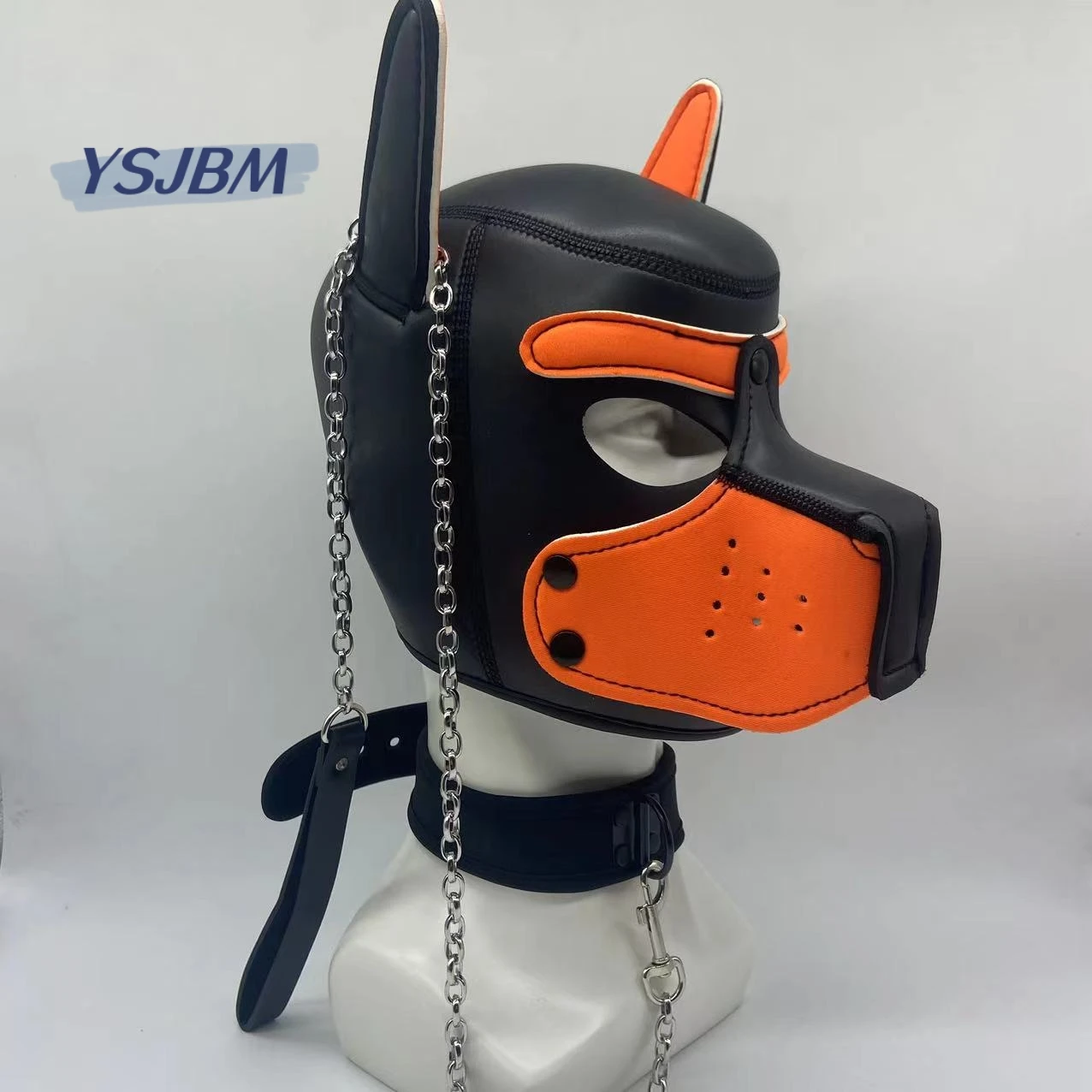 YSJBM adulti giochi SM giocattoli del sesso di Bondage maschera per cappuccio per cani con collare di trazione a catena in metallo per coppie gioco