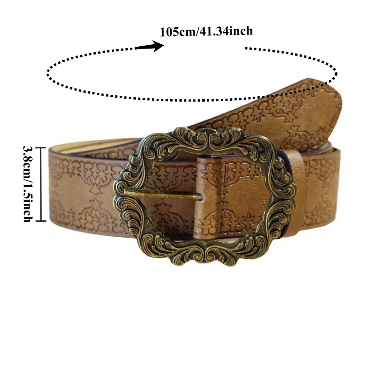 Fashionable Retro Millennial Girly Belt Bohemian Leather Belt Trendy, Versatile, Decorative, Vintage-Washed Women’s Belts - view 2