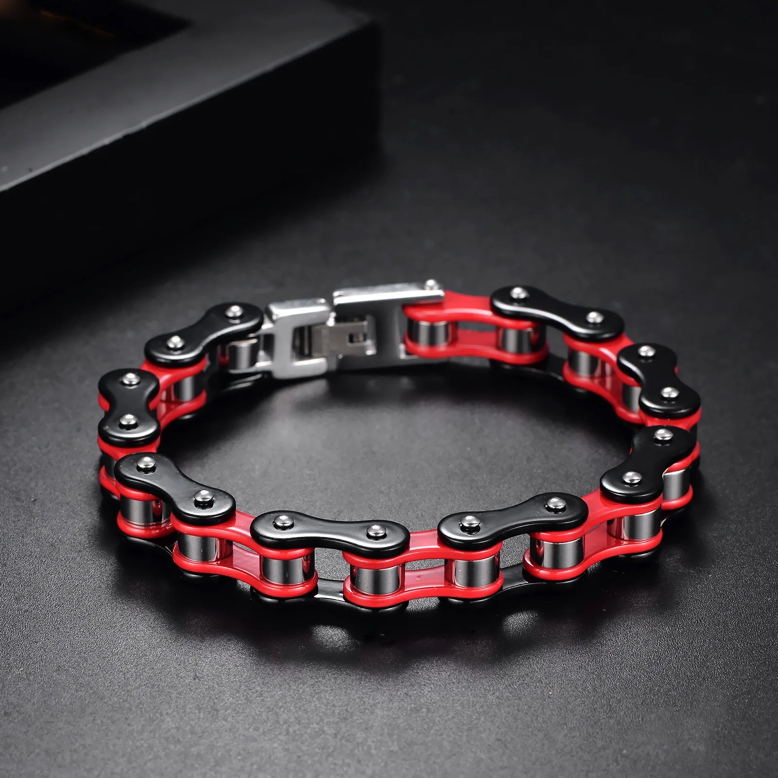 

2025 Trendy 12mm Hip Hop Couple Bracelets | Stainless Steel Biker Chain for Him & Her