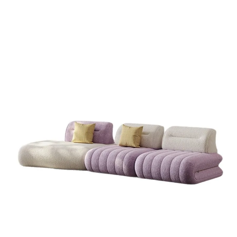 Italian best-selling cream wind marshmallow living room fabric sofa, small apartment piano key sofa module combination