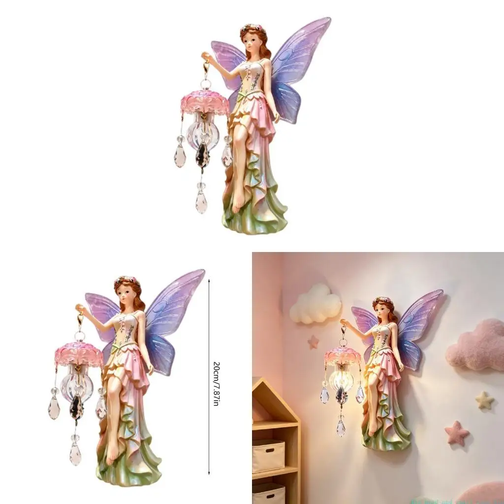 581C Resin Figurine Wall Light Accent for Bedside, Entryway and Hallway