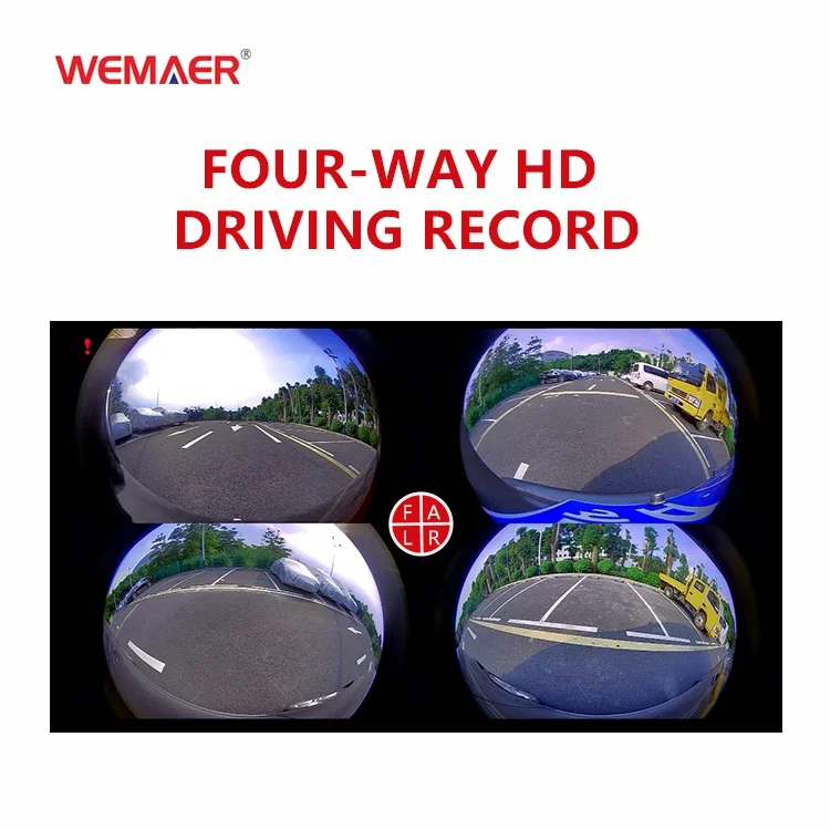 3D 360 Degree Round Rear View Surround Car Reverse 4 Cameras Kit Parking System Backup 360 AVM Bird View Car Camera