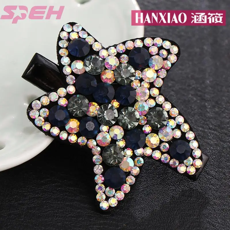 Hair accessories  hairpin starfish side clip Czech diamond hairpin ball head lady duckling clip simple word clip