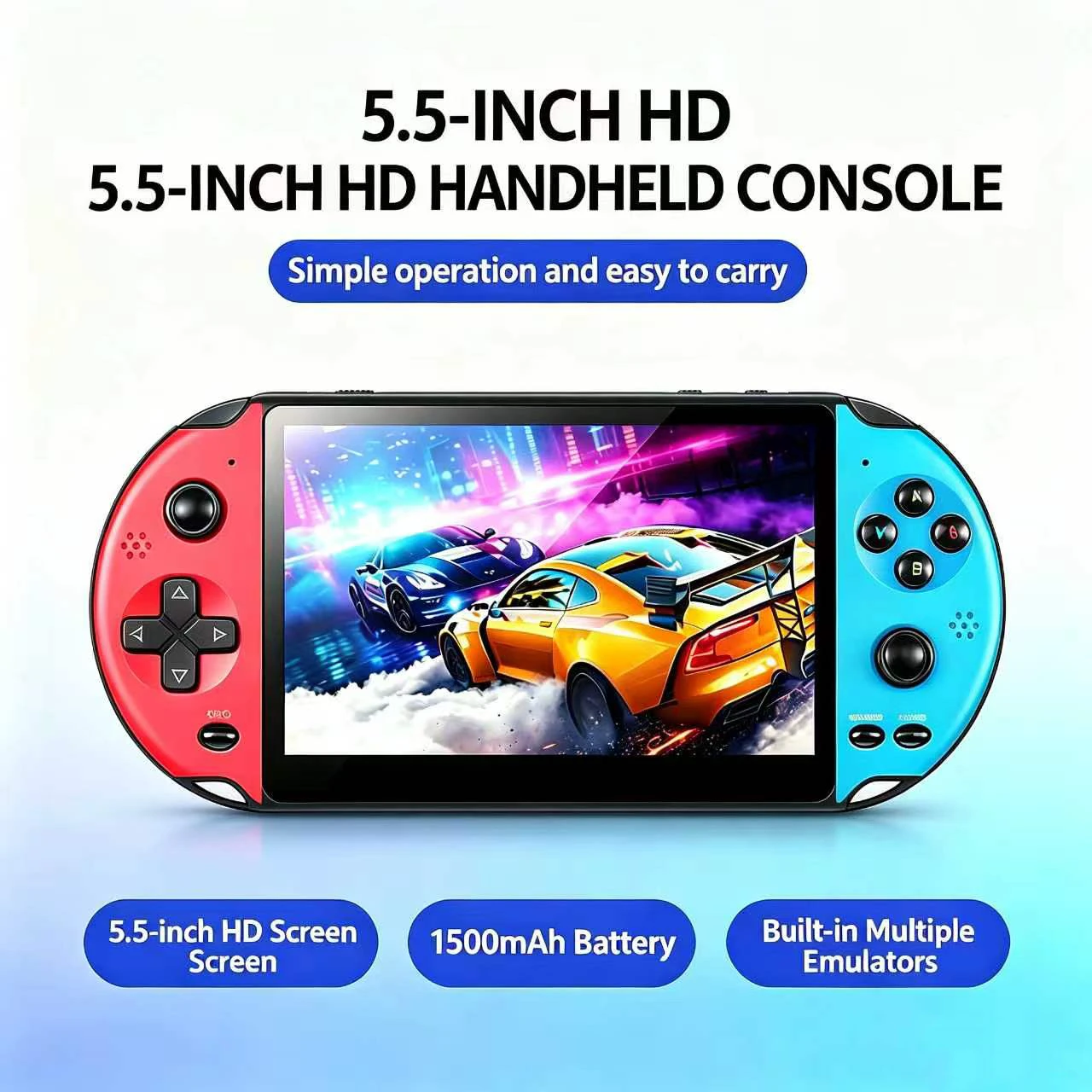 Gaming Console X7 - X12 Retro Handheld-Spielkonsole, 5,5 Zoll Großer