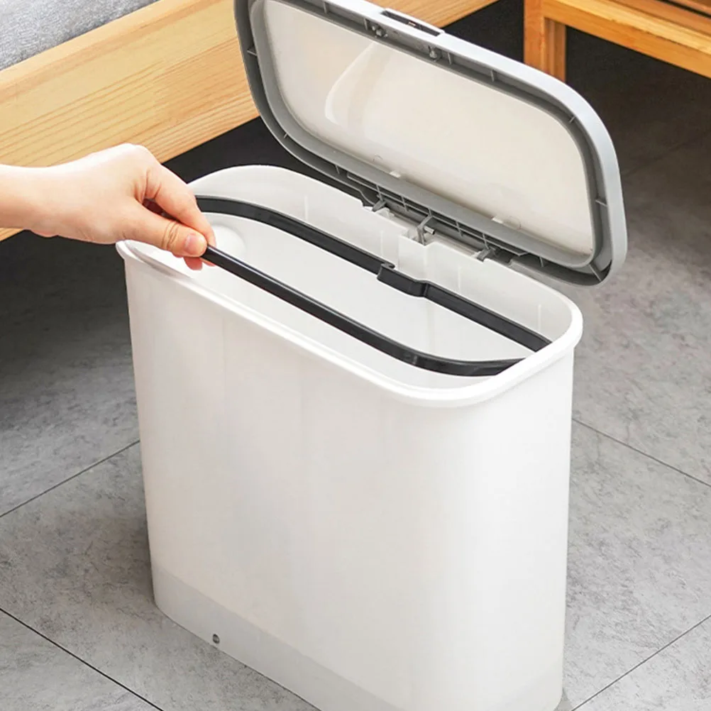 

Plastic Step Trash Can Kitchen Garbage Bin Small Household Waste Container Bathroom Lid Press Style Sturdy Long Life