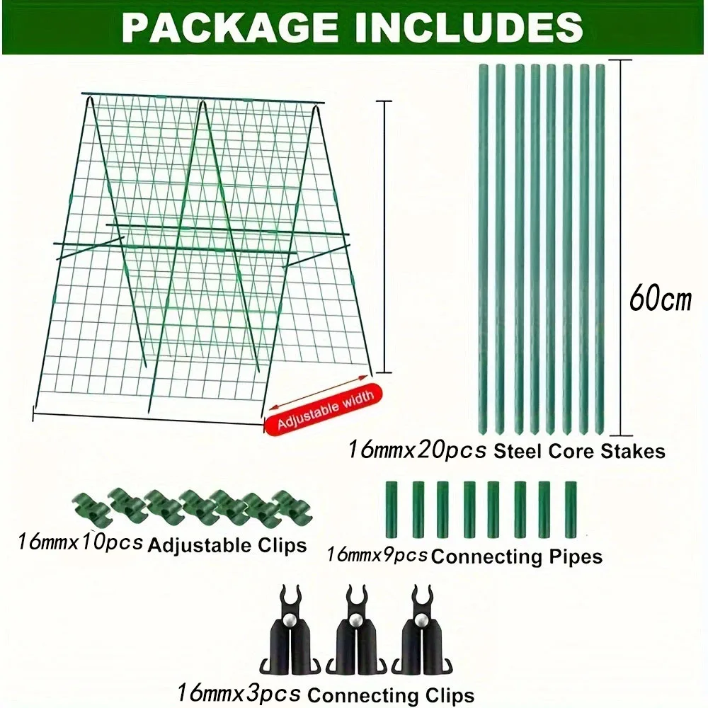 1 set 16x600mm Plant Shaping Plastic Coated Steel Pipe Grow Supports for Cucumber Trellis Home Garden Outdoor Use H0983