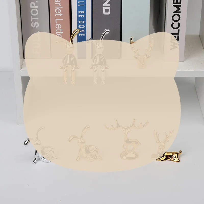 Elk Deer Statue Nordic Christmas Reindeer Art Figurine Vintage Golden Handicraft Home Ornament Table Decoration Gift