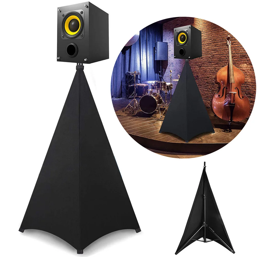 1Pc Speaker Stand Cover 2/3 Sides Universal Speaker Stand Scrim Height Flexible Stretchable Floor Equipment Tool Blind Accessory