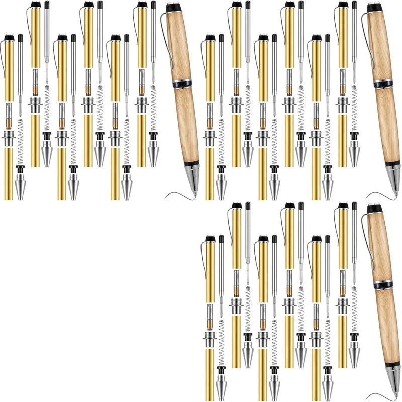A95I-18 Pieces Wood Turning Pen Set With Refills Rotating Pen Kit For Wood Turning Bulk Lathe Turning Supplies For Pen Making