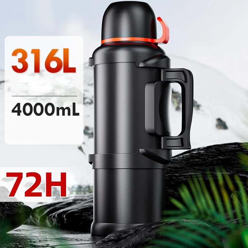 GIANXI Outdoor Thermos Large Capacity Stainless Steel Bottle Vacuum Flasks Portable Leakage-proof Travel Hiking Thermos Bottle