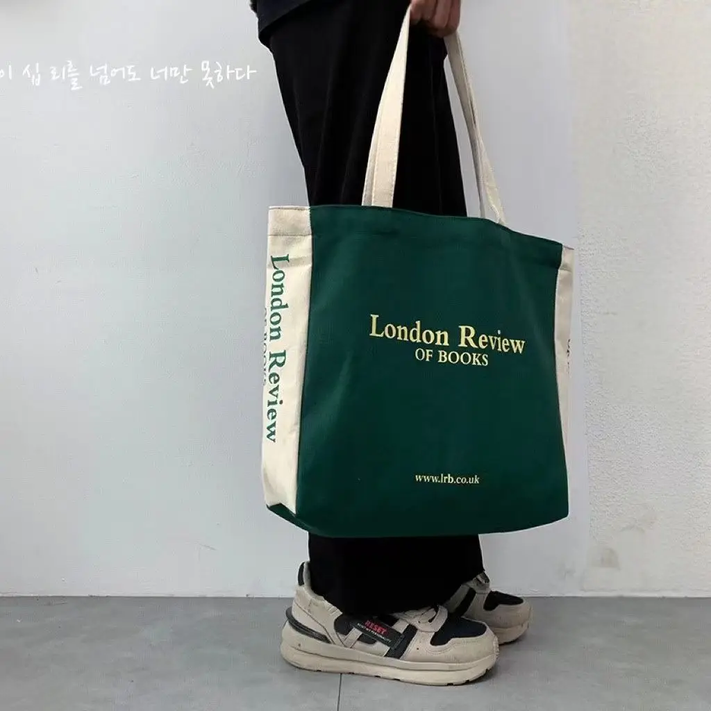 Borsa a tracolla in tela da donna Libri di Londra Libri DUANT Borsa casual da donna Borsa tote Borsa da spiaggia per lo shopping in cotone di grande