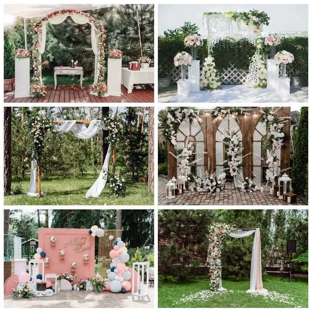 

Wedding Photobooth Backdrop Brides Party Photo Door Frame Background Custom Reception Ceremony Photography Studio Shooting Props