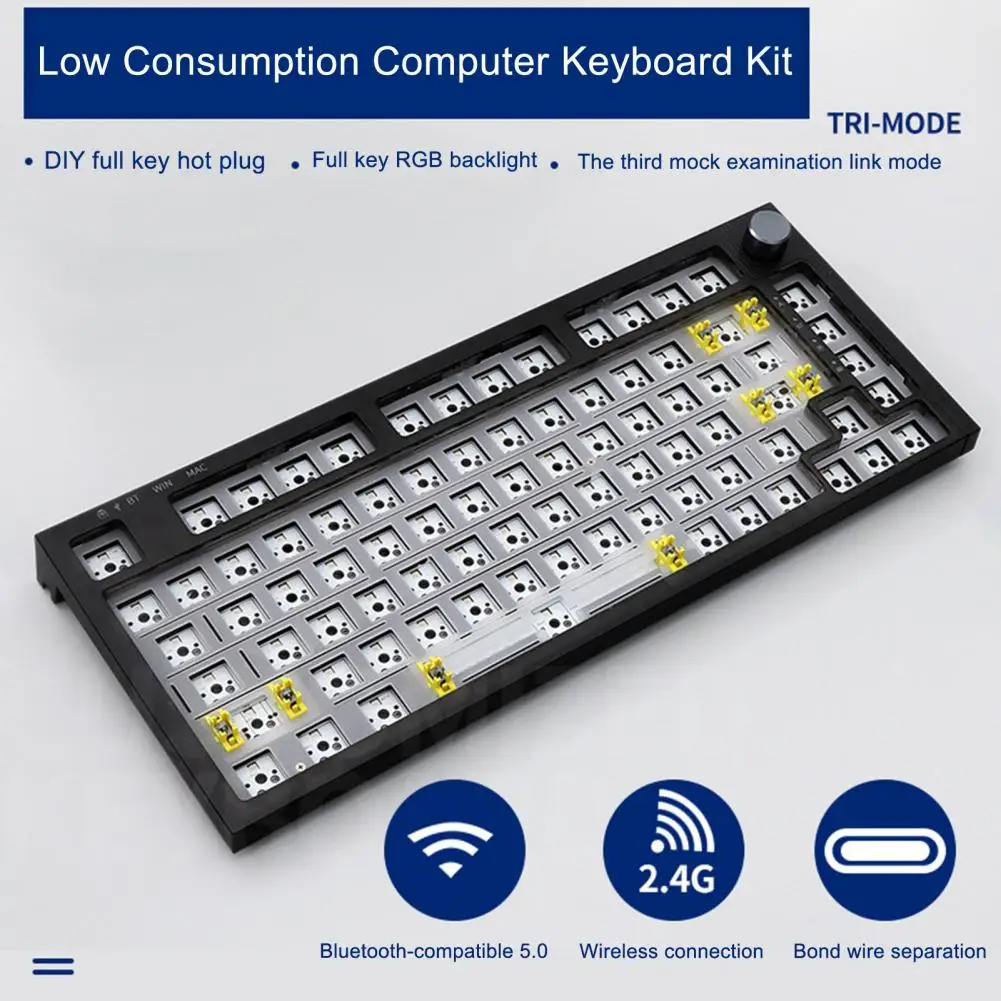 Lightweight Computer Keyboard Kit Shock Absorption Mechanical Keyboard Kit Wide Compatibility Mechanical Keyboard Kit DIY