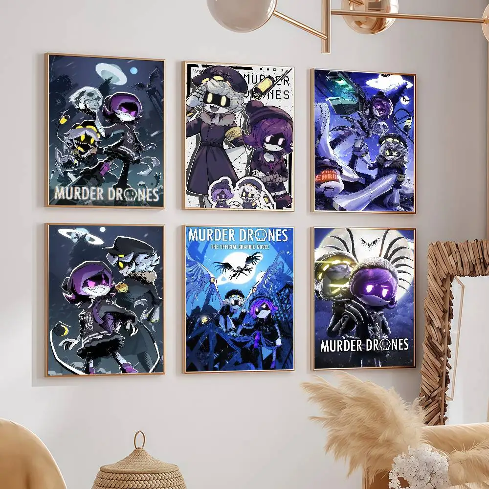 Anime M-Murder Drones Uzi N Vizzy Posters Wall Decorations For Dorm Rooms Bedroom And Living Room Gift