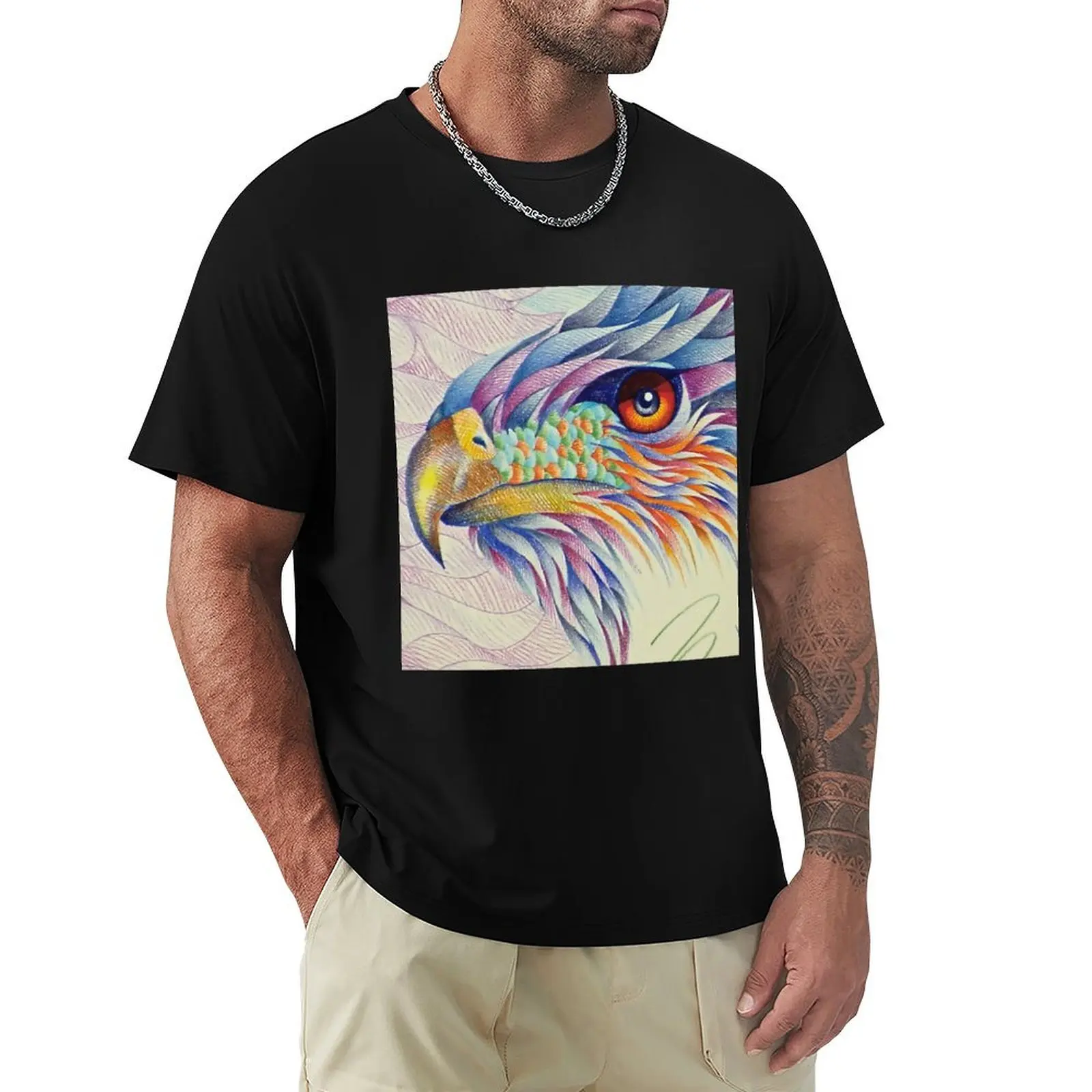 angled hawk T-Shirt Lightweight Casual Summer T-Shirt