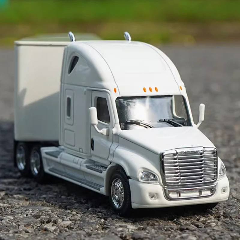 35cm Diecast 1:64 Scale Alloy Container Truck Model Long Locomotive Transport  Simulation Collection Decoration Gift Toy Display