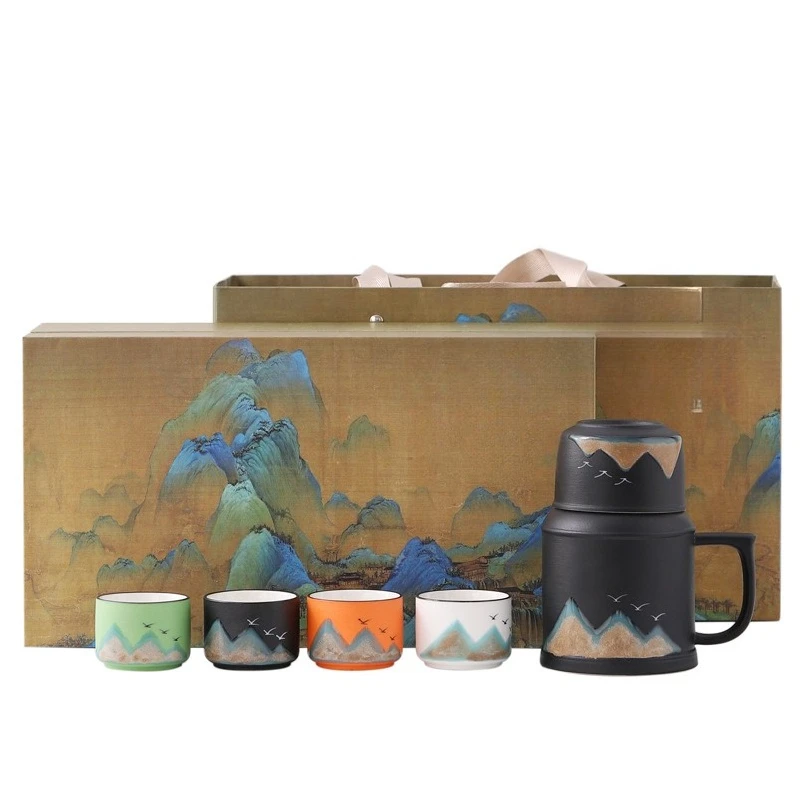 

Wanli Shanhe kettle four-color cup gift souvenir for personal tea cup event