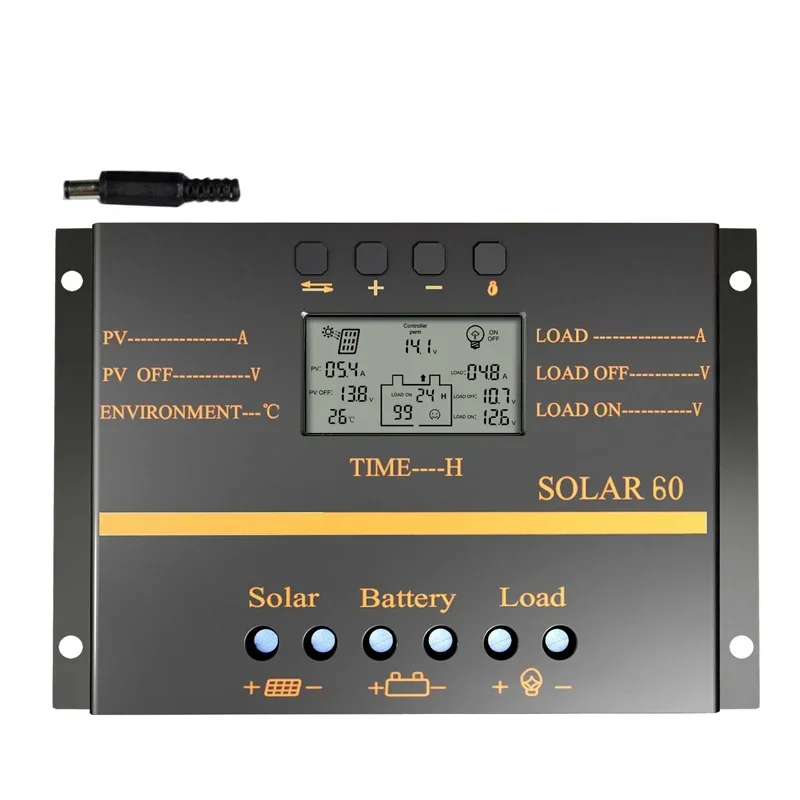 Hot selling 60A Solar Panel Battery Charge Controller 12V/24V Auto Solar Regulator With Parameter Could Be Adjustable S60