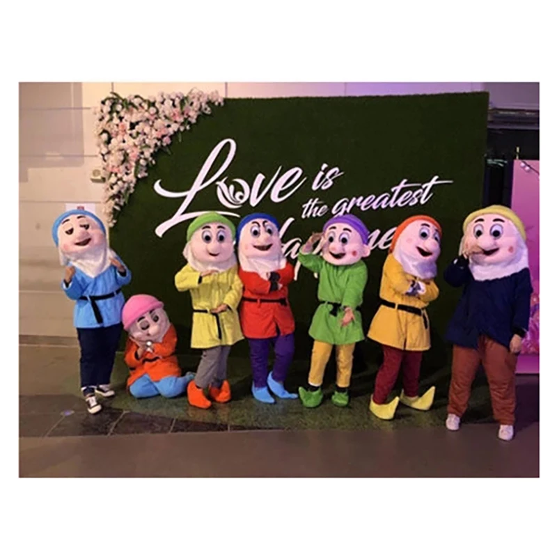 Disfraz de mascota de los siete enanitos, dibujos animados de Navidad, princesa, mascota, Cosplay divertido, fiesta de Anime, evento, disfraces de Halloween para adultos