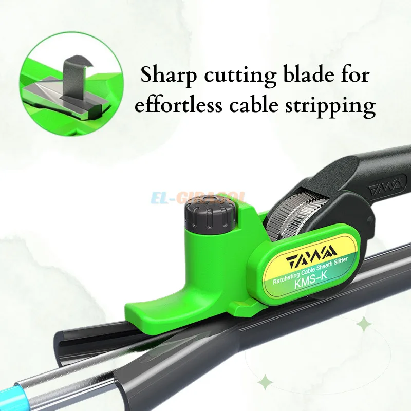 KMS‑K Fiber Cable Jacket Slitter Longitudinal Cable Stripper TAWAA Optical Fiber Sheath Peeling Tool FTTH Cable Stripping Pliers