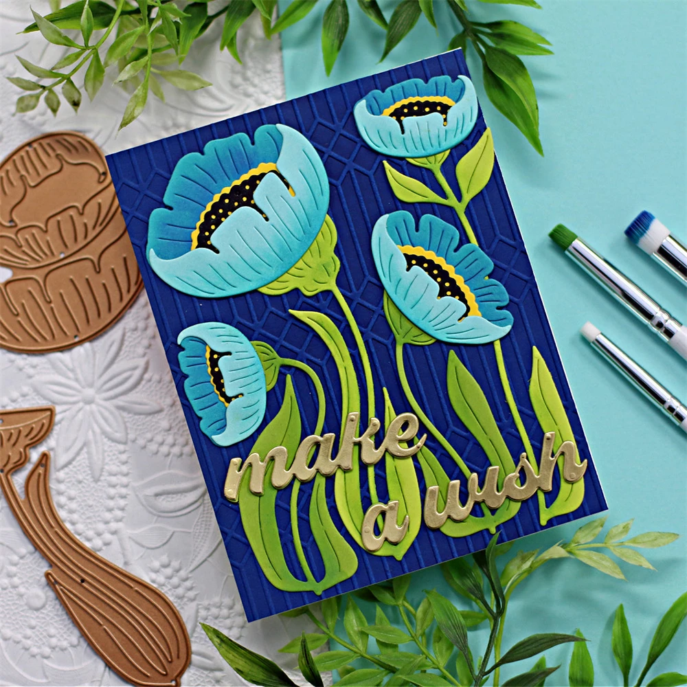 Tropics Tulips Metal Cutting Dies,Embossing Diecut For DIY Card Making Scrapbooking Photo Album Crafting Supplies Template