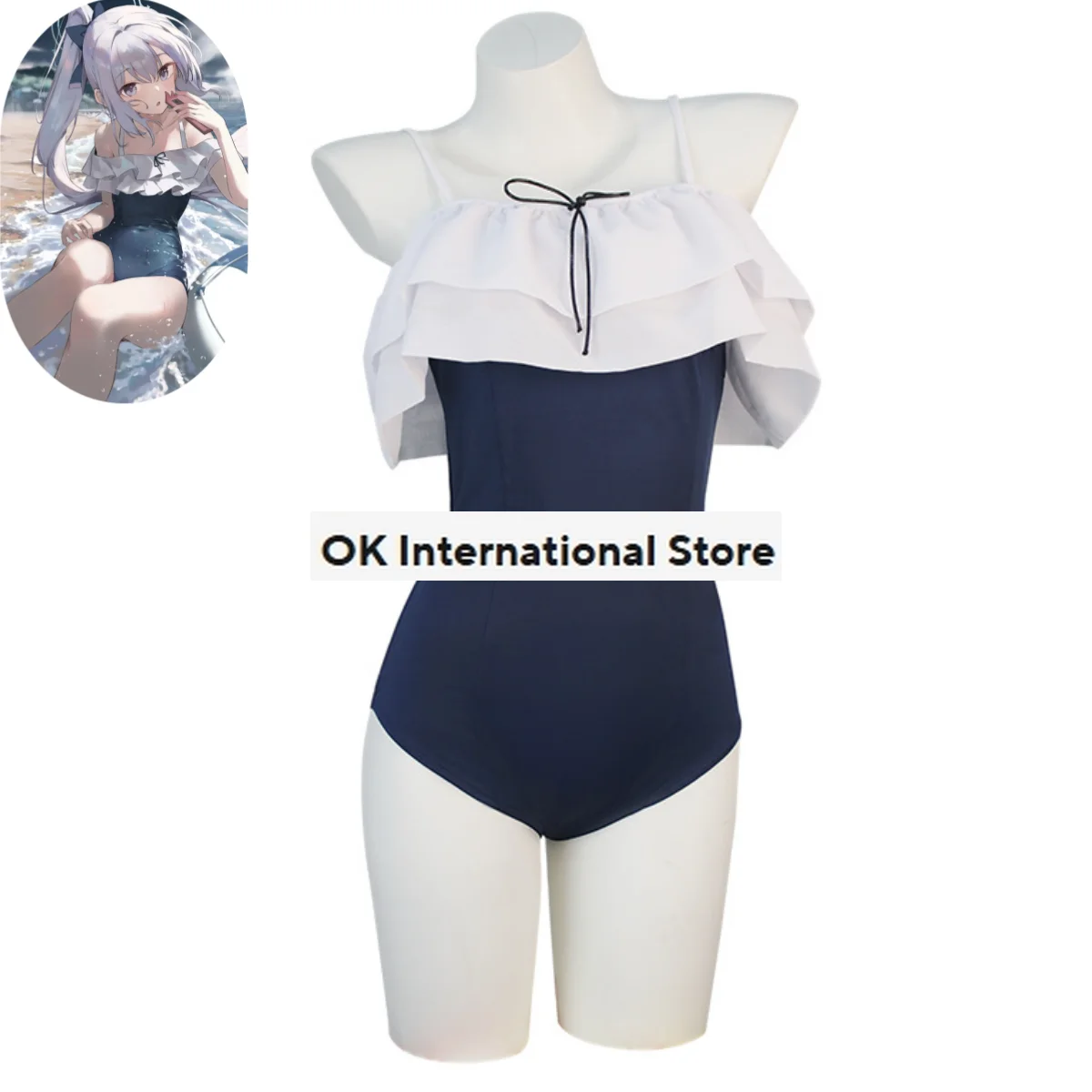 Anime Game Blue Archive Tsukiyuki Miyako Cosplay Costume Wig Jumpsuits Swimwear Woman Sexy Kawaii Summer Sand Bikini Suit