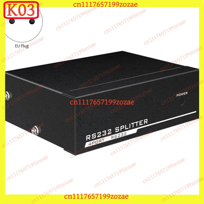 KJ02 MT-RS104 Active RS232 Splitter 1 to 4 Bi-Directional Switcher with Power Adapter, Replacement Parts