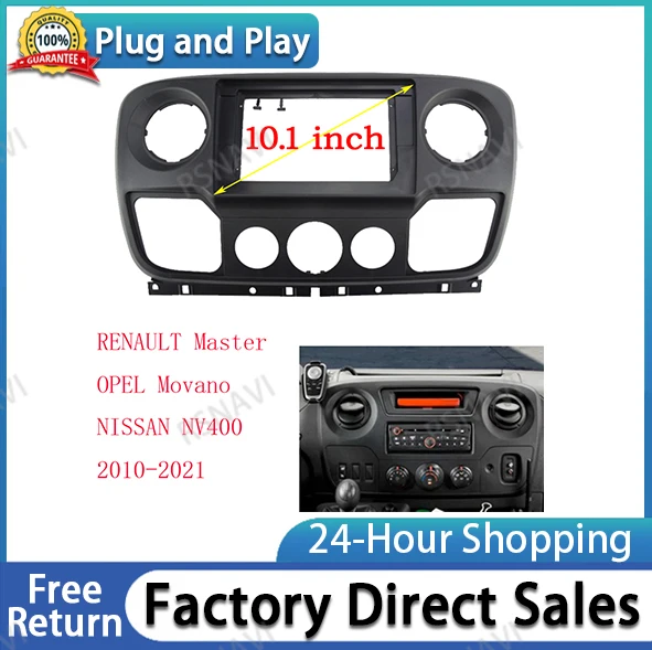 10.1 Inch Car Radio Facia For Nissan Nv400 Renault Master Opel Movano 2010-2021 car Panel Dash Frame cable