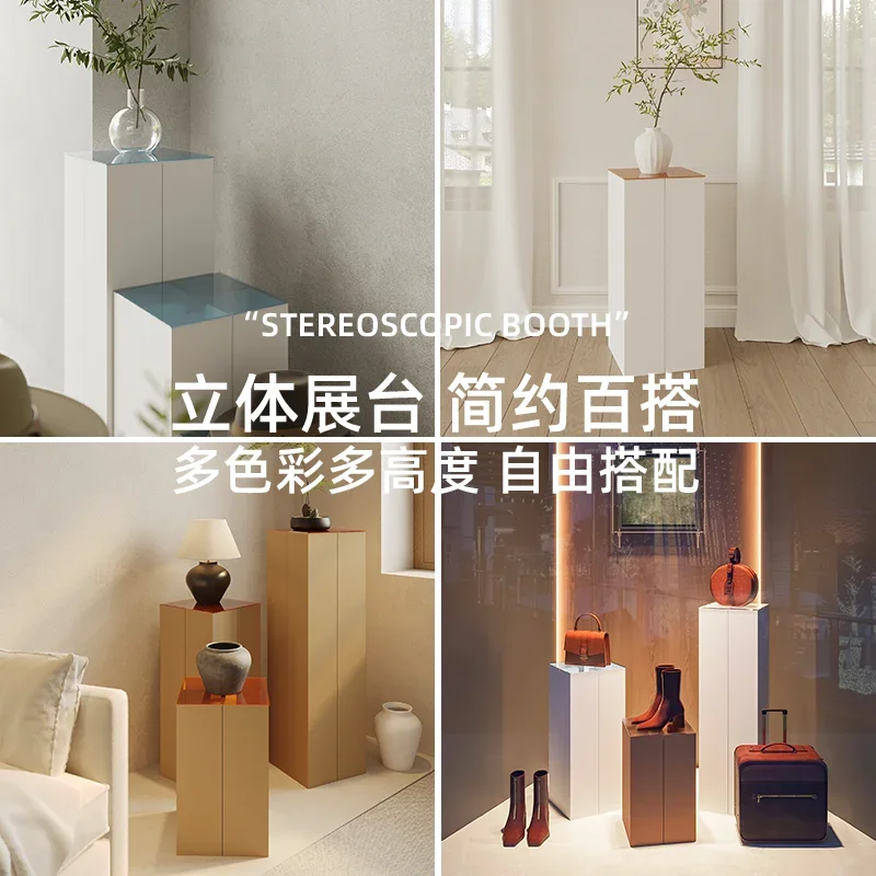 Patchwork booth column display stand display stand figure porch ornament square base window corrugated paper