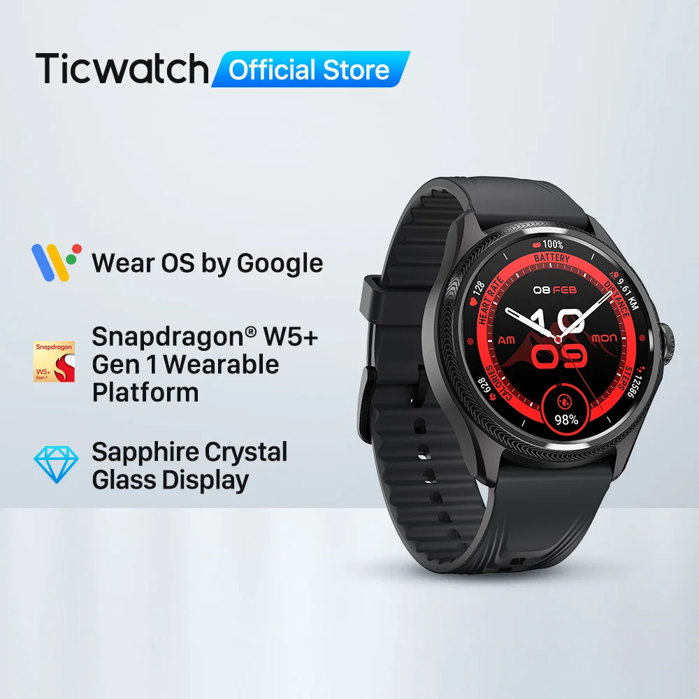 TicWatch Pro 5 Smartwatch 90H Battery 110+ Modes