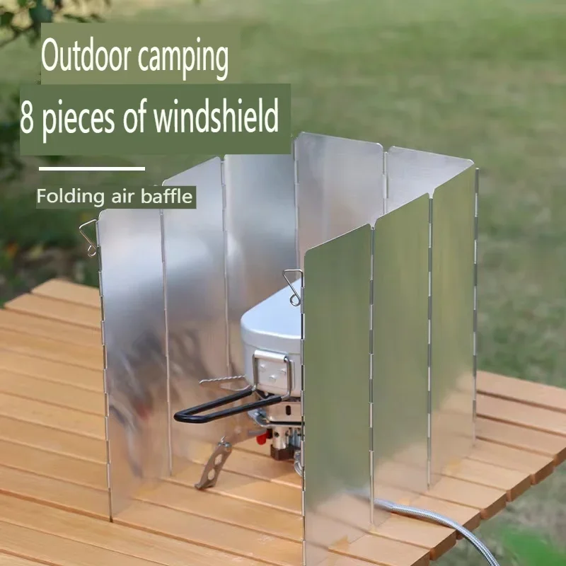 Outdoor card stove windproof board, stove windproof cover, picnic camping baffle, ultra light aluminum alloy, easy to fold