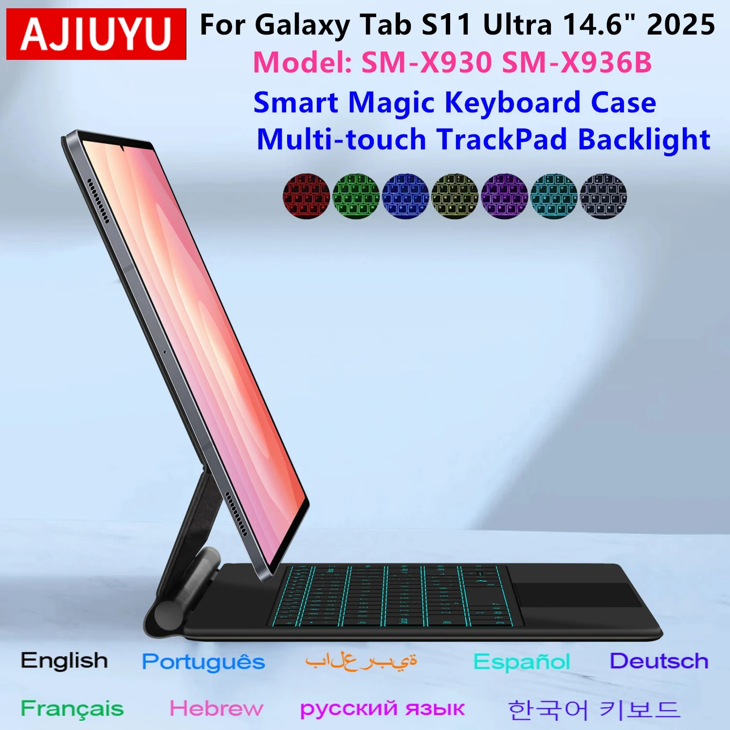 Magic Keyboard Case For Samsung Galaxy Tab S11 Ultra 14.6 Inch 2025 SM-X930 SM-X936B Tablet Smart Cover Folio Multi-Touch