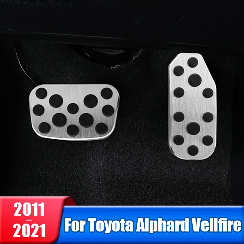 

Aluminum Car Fuel Accelerator Brake Pedal Cover For Toyota Alphard 20 30 Vellfire AH20 AH30 2011- 2019 2020 2021 Accessories