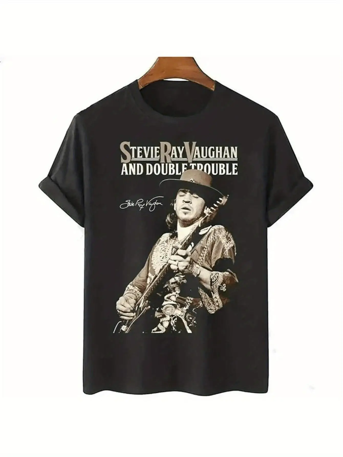 Steve Ray Vaughan Blues Music Fan Guitar T-Shirt
