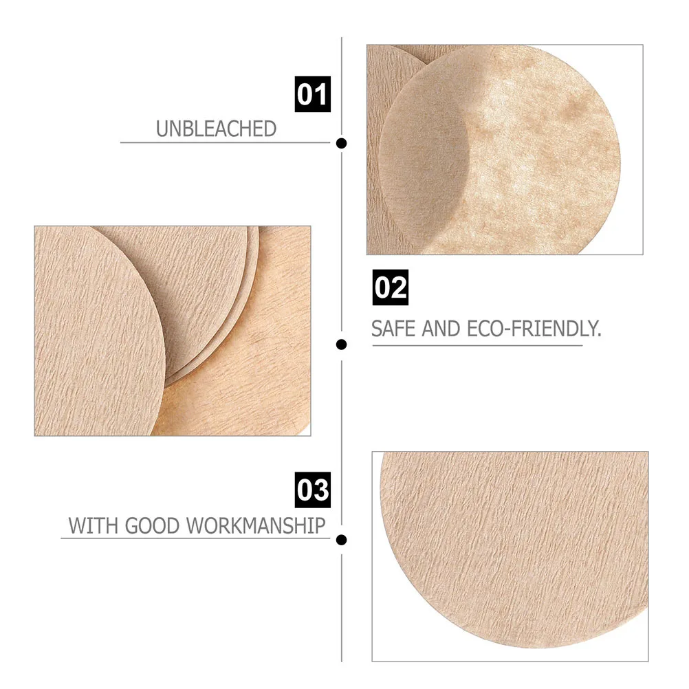 

600Pcs Coffee Filter Paper Round Unbleached Eco Friendly Disposable for Brewing Espresso Maker Home Coffee Dripper Filters