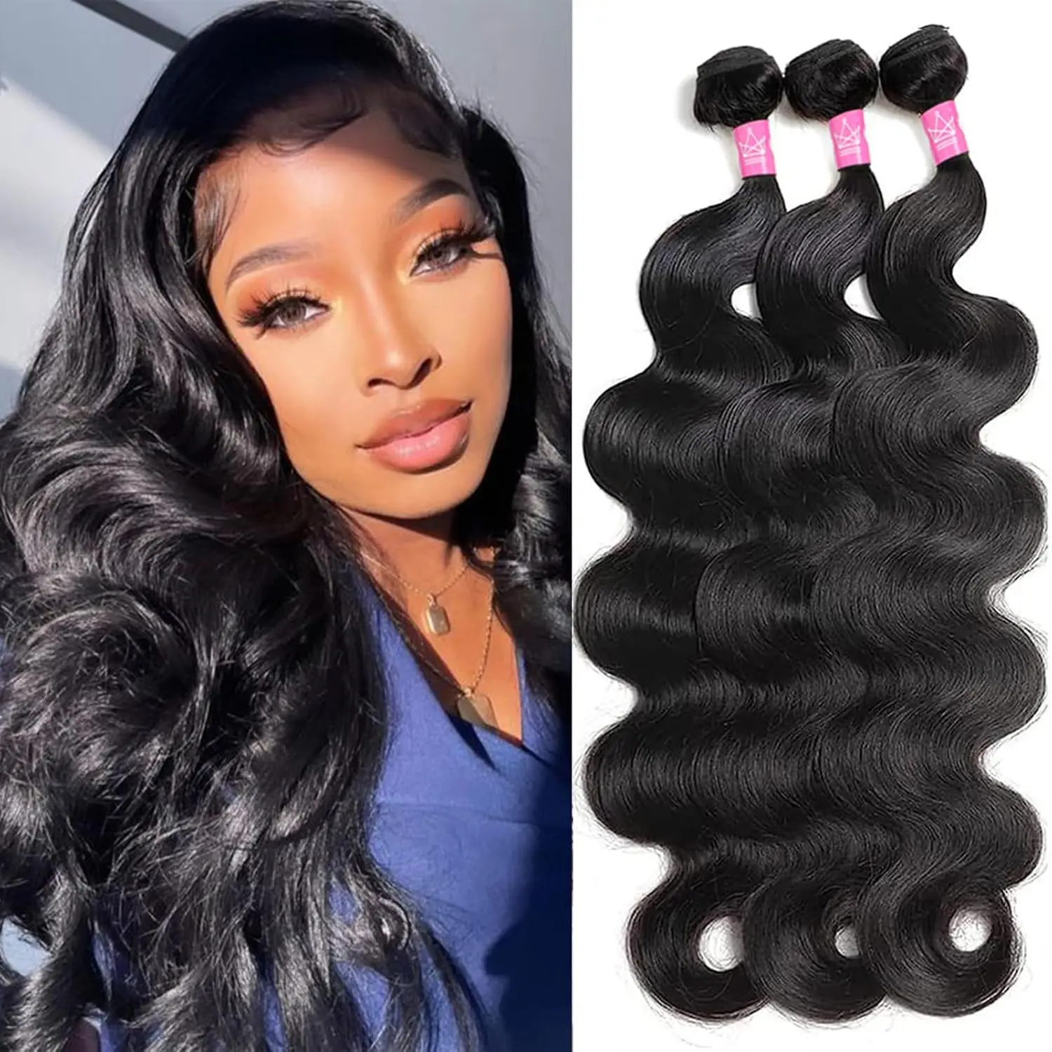 Human Hair Bundles Body Wave Bundles Human Hair 18 20 22 Inch 10A Grade 100% Unprocessed Brazilian Virgin Hair