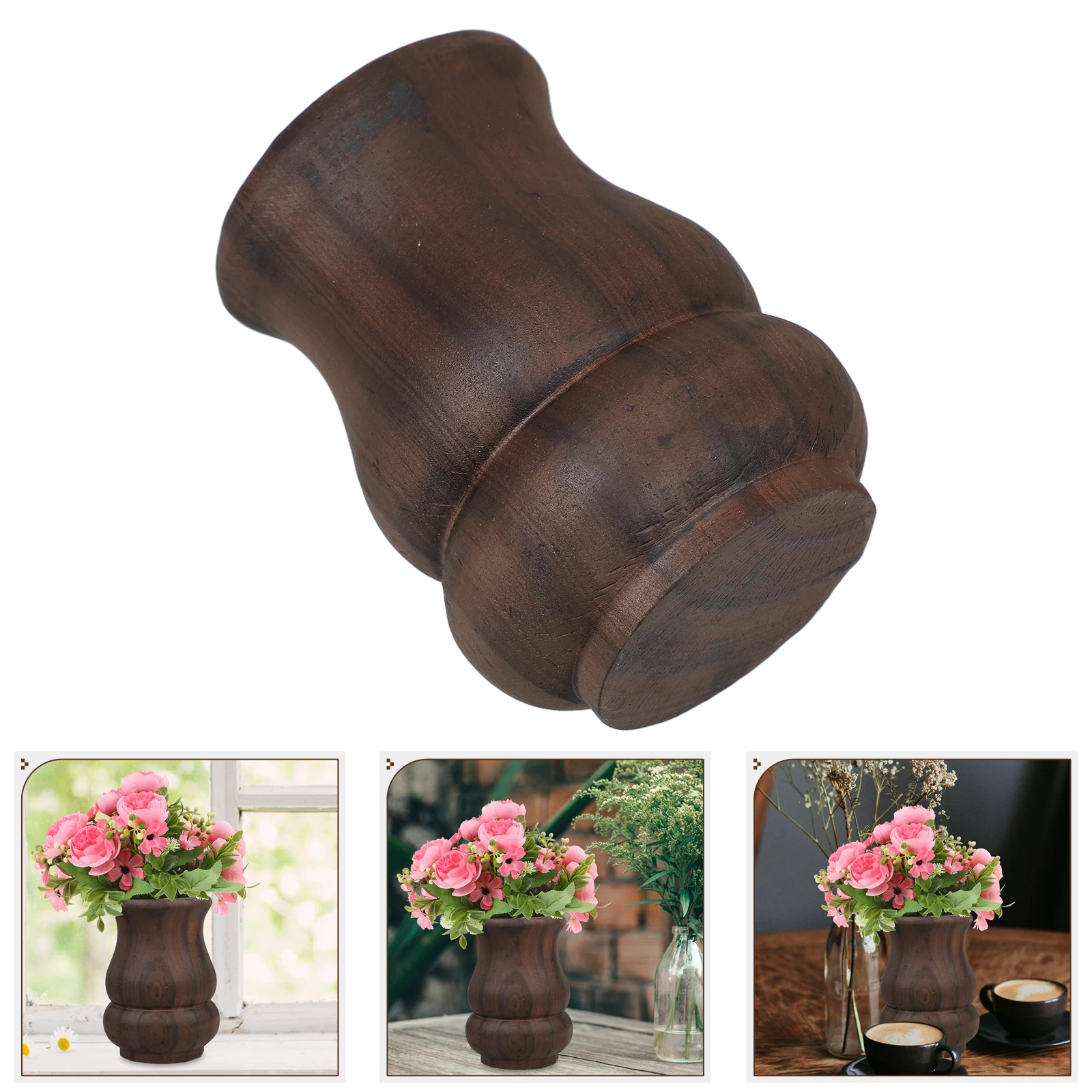 

Wooden Vase Home Decor Table Centerpiece Decoration Container Vintage Style Flower Arrangement Plant Pot Centerpiece