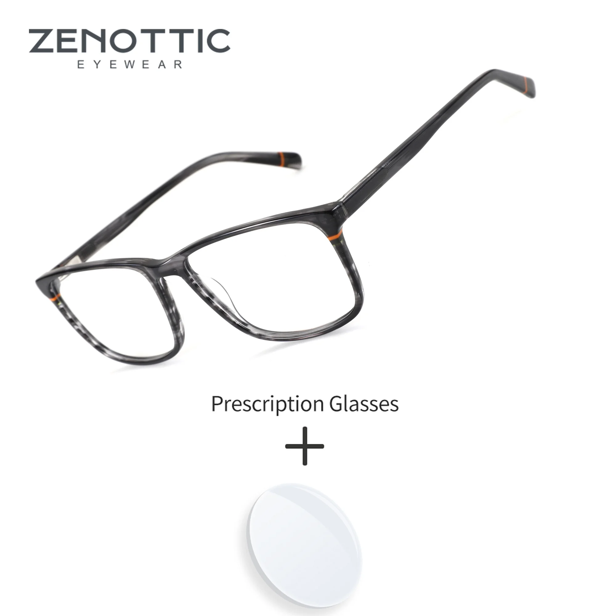 zenottic-sサイズ、スクエア型、アセテート素材、男性用、度付きメガネ、累進レンズ、ブルーライトカット、カジュアル、デート用アイウェア