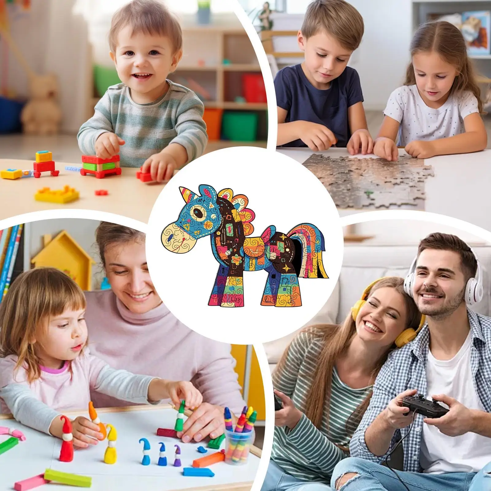 

Деревянные пазлы в форме лошади, развивающая игрушка, деревянная головоломка для всей семьи, для дедушек и внуков, для путешествий, отпуска, поездок на машине