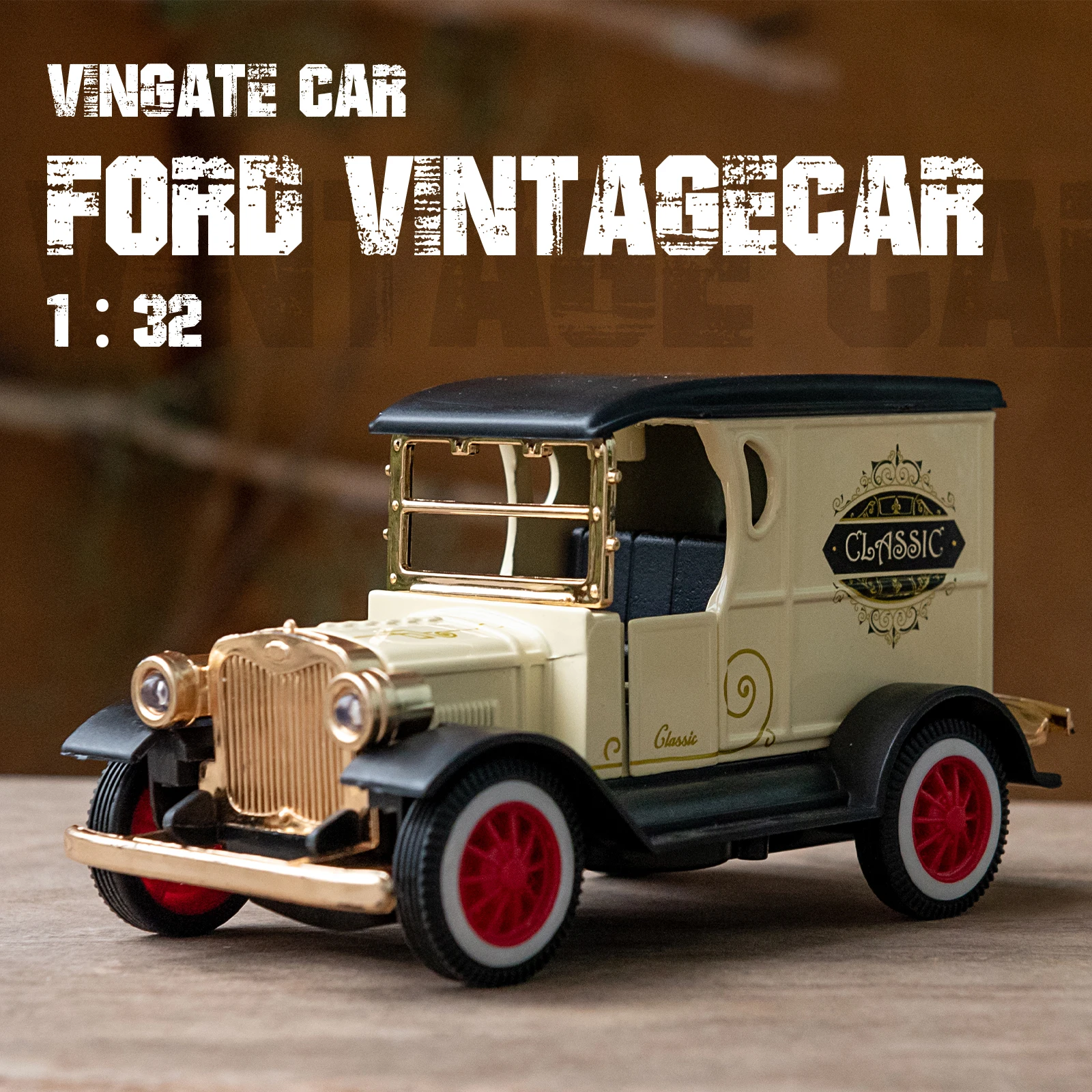 1:32 Diecast Fords Vintage Retro Auto Modell Graffiti Klassische Pull Zurück Auto Miniatur Fahrzeug Replik Für Sammlung Geschenk für Kinder